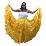Saia 12 M Roda Amarela Umbanda Candomble Dança Cigana Oxum