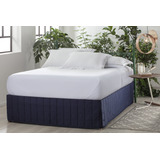 Saia Box Square Kacyumara King 300 Fios 100% Algodão Egípcio Cor Azul