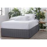 Saia Box Square Kacyumara King 300 Fios 100% Algodão Egípcio Cor Cinza-escuro