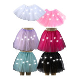 Saia De Tule Infantil C/ Luz Led 28cm Tutu- Diversas Cores
