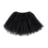 Saia De Tule Tutu Preta Pronta Entrega Fantasia Infantil