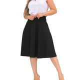Saia Godê Rodada Midi Crepe Moda Evangélica Cristã
