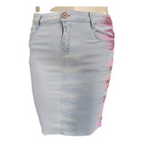 Saia Jeans Fashion Rasgada Joyaly Plus Size Moda Evangel 745