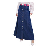 Saia Jeans Joyaly Longa Destroyed Moda Evangélica Feminina