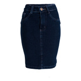 Saia Jeans Secretária Moda Evangélica