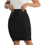 Saia Lápis Mídi Feminina Social Evangélica Secretaria Lycra