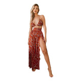 Saia Longa Estampada Saída De Praia Papilloo