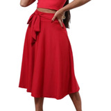 Saia Midi Godê Evangélica Laço Moda Feminina Evangélica