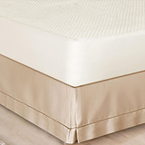 Saia Para Cama Box Casal Padrão 1 Peça Palito Percal Cáqui