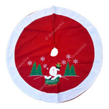 Saia Tapete P/árvore De Natal Papai Noel No Trenó Aveludada 