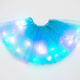 Saia Tule Infantil Meninas Rosa Com Led Pisca Com Brilho