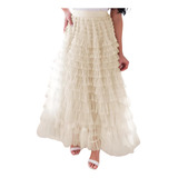 Saia Tule Moda Evangélica Tendencia Gringa Longa Evasê Linda