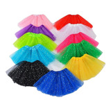 Saia Tule Tutu Carnaval Com Brilho Glitter 40 Cm Adulto