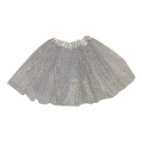 Saia Tule Tutu Infantil Com Glitter Para Menina 2 A 5 Anos