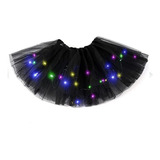 Saia Tule Tutu Infantil Fantasia Com Led Pisca 30cm Rosa