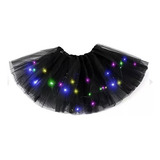 Saia Tule Tutu Infantil Fantasia Com Led Pisca 30cm