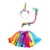 Saia Tutu Arco Iris + Tiara