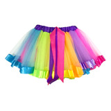 Saia Tutu De Tule Infantil Carnaval Colorida Envio Imediato
