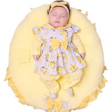Saída De Maternidade Bebê Menina Lindinha Luxo Floral 05 Pçs