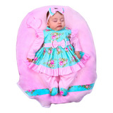 Saida De Maternidade Menina 5 Peças Pompom Rosa Vermelha
