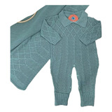 Saída De Maternidade Menino Tricô - Kit Maternidade 2 Peças