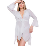 Saída De Praia Manga Flare Curta Amarração Moda Verão Canga