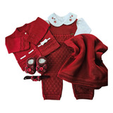 Saída Maternidade Jard Linha Luxo 6 Pçs Vermelho