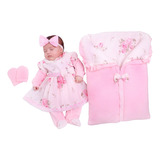 Saída Maternidade Rosa Menina Com Saco De Dormir Luxo 