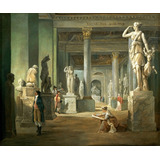 Salão Estações No Museu Louvre Paris De Robert Em Tela 51x42