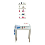 Salão Manicure Mesa Alças Compartimento Expositor Esmaltes