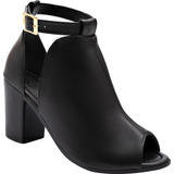 Sandália Ankle Boots Moda Confortável Salto Alto Grosso Bota