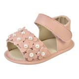 Sandalia Bebe Mania Menina Flor Verao Nude 31-06