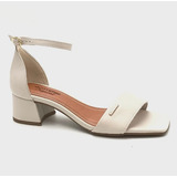 Sandalia Bottero Couro Salto Bloco 356705 - Off White