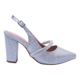 Sandália Feminina Scarpin Boneca Salto Alto Grosso Bico Fino