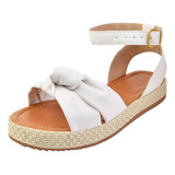 Sandália Flat Form Feminino Modelo Avarca Fivela