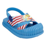 Sandalia Grendene Baby Shark Wave Menino Infantil Azul/verme