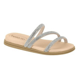 Sandália Slide Flat Beira Rio Papete Strass Brilho 8488.108