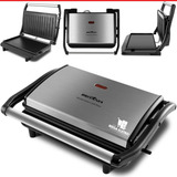 Sanduicheira E Grill Press Inox Britânia Antiaderente 220v Cor Preto/inox - Grill Britania Press Inox Antiaderente Compacto Prático E Eficiente