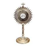 Santíssimo Sacramento Ostensório 13cm Metal Dourado Lindo N3