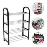 Sapateira 4 Andares 8 Pares Organizador Multiuso Tênis Inox
