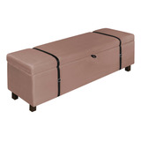 Sapateira Recamier Báu Paris P/ Cama Casal 135cm Fita Couro