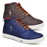 Sapatenis Kit 2 Pares Tênis Masculino Bota Cano Alto Polo