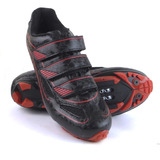 Sapatilha Ciclismo Venzo Vsx Evo Mtb Preto E Vermelho