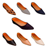 Sapatilha Feminina Kit 2 Pares Bico Fino Conforto