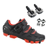 Sapatilha Mtb Absolute Wild Ii Vermelha + Pedal Shimano M520