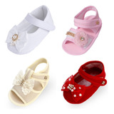 Sapatinho Bebê Menina Kit 4 Pares Sapatos/sandálias Rn Bebê