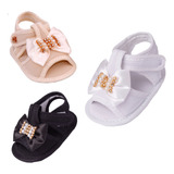 Sapatinho Bebê Sandália Chinelo Bebê Menina Kit 3 Pares Rn 