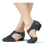 Sapato De Jazz Maitre Tipo Boneca De Couro Com Stretch