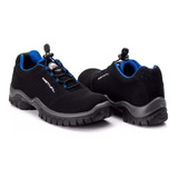 Sapato De Segurança Microfibra Preto/azul Estival