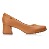 Sapato Feminino Casual Scarpin Salto Bloco Médio Modare